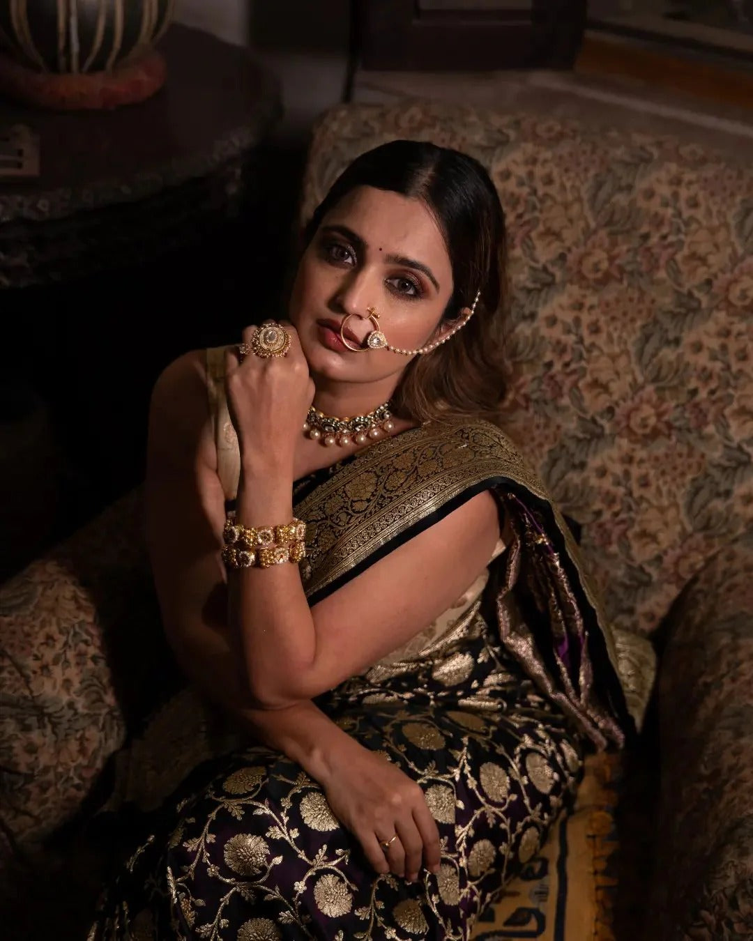 The Black Saree with Golden Border – A Timeless Symbol of Elegance