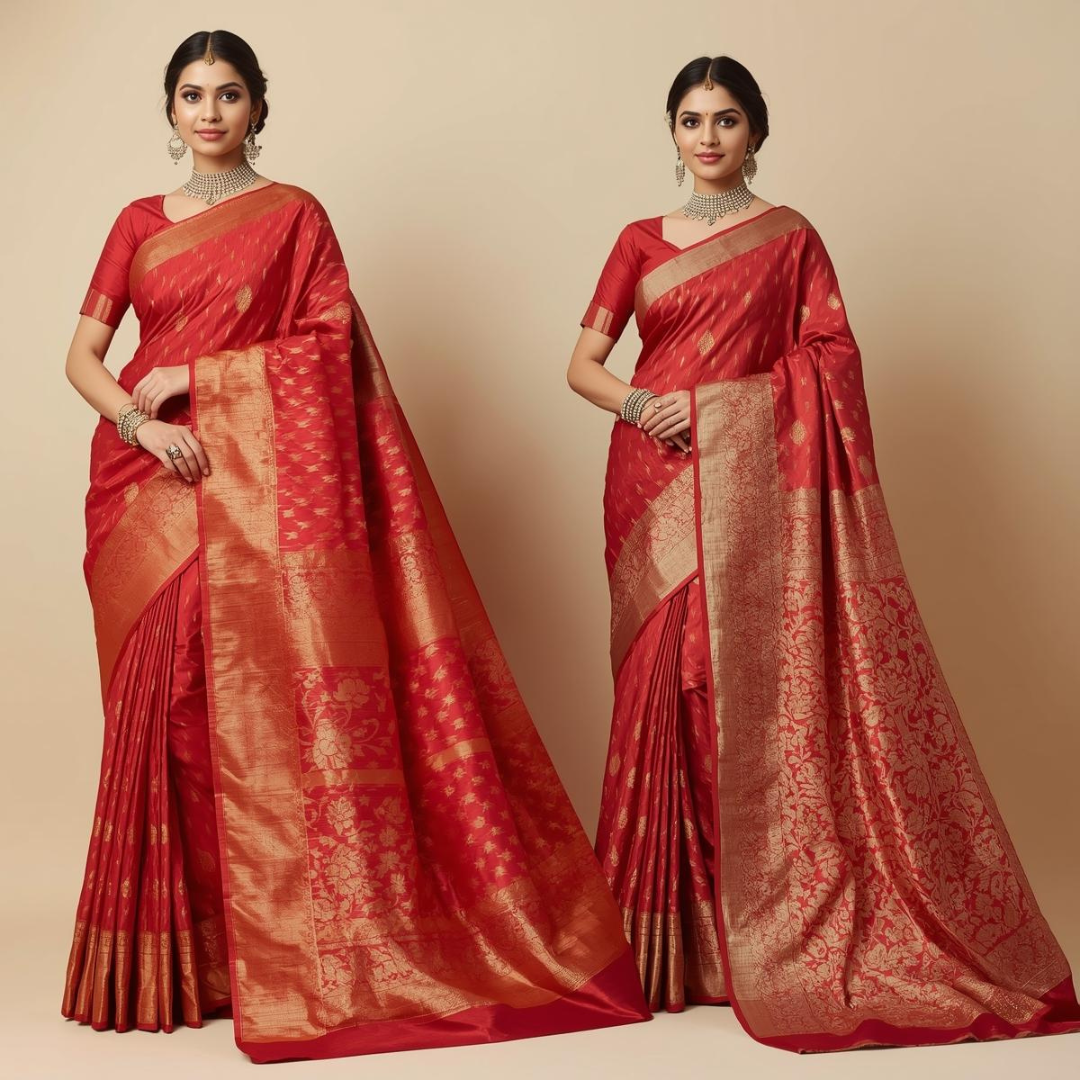 Affordable Red Kanjivaram Saree Collection House of Hind
