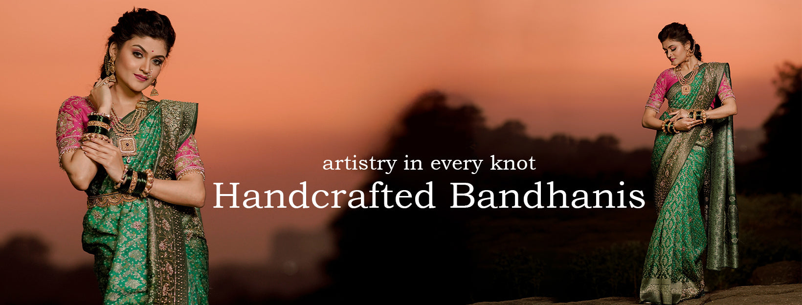 Buy Handcrafted Traditional Bandhani Saree Online | House of Hind