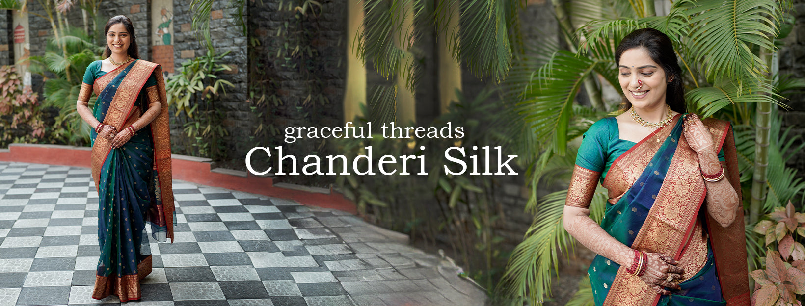 Buy Pure Chanderi Silk Saree Online | House of Hind