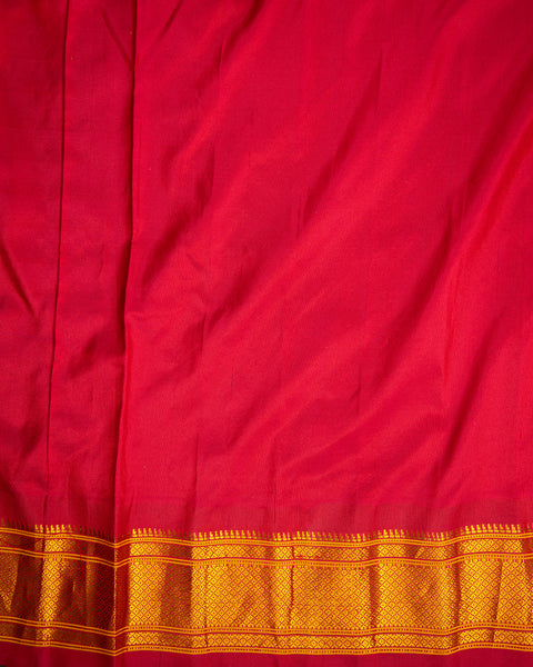 Red Pure Silk Paithani Saree with Chataie Border