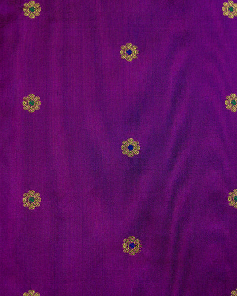 Purple Pure Silk Paithani Saree with Zari Border and Pallu