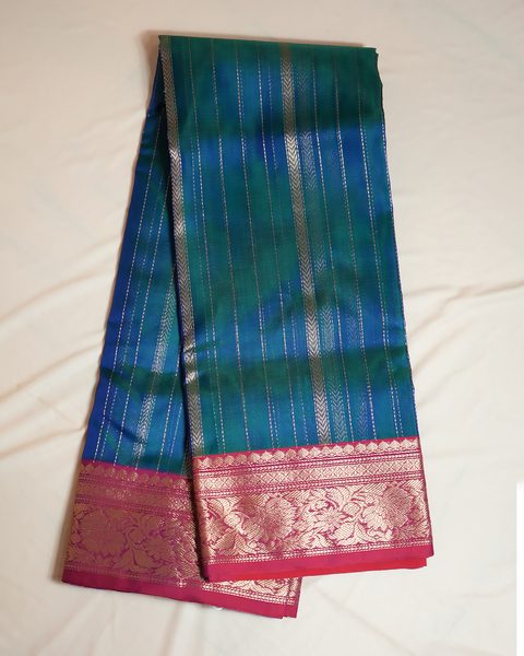 Blue Chanderi Pure Silk Saree – A Timeless Ethnic Elegance