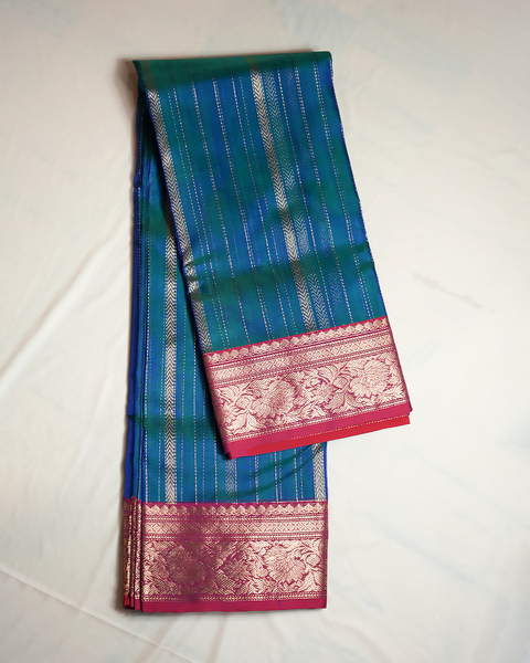 Blue Chanderi Pure Silk Saree – A Timeless Ethnic Elegance