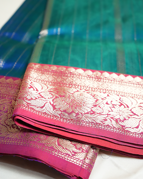 Blue Chanderi Pure Silk Saree – A Timeless Ethnic Elegance