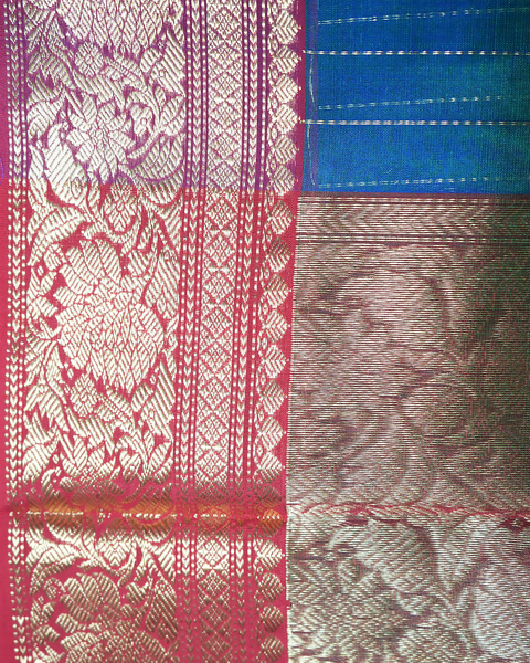 Blue Chanderi Pure Silk Saree – A Timeless Ethnic Elegance