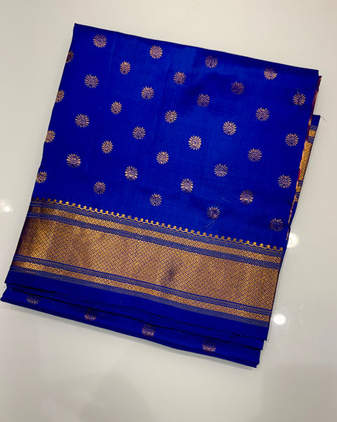 Royal Blue Pure silk traditional maharani paithani