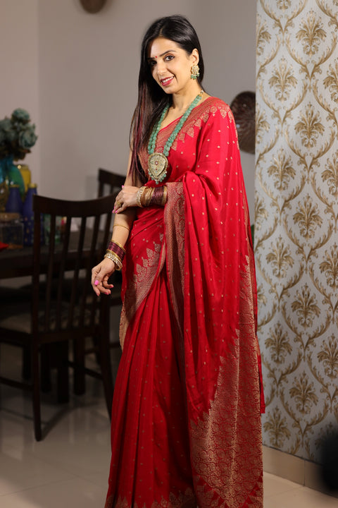 Red Banarasi Saree For Wedding
