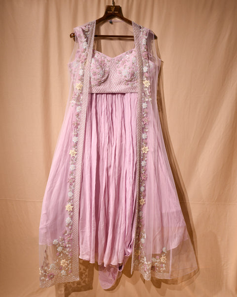 Pink Indo-Western Lehenga