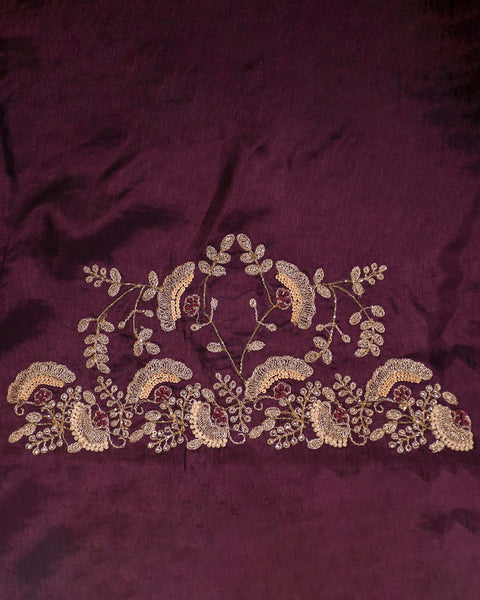 Lavender Dola Pure Silk Saree