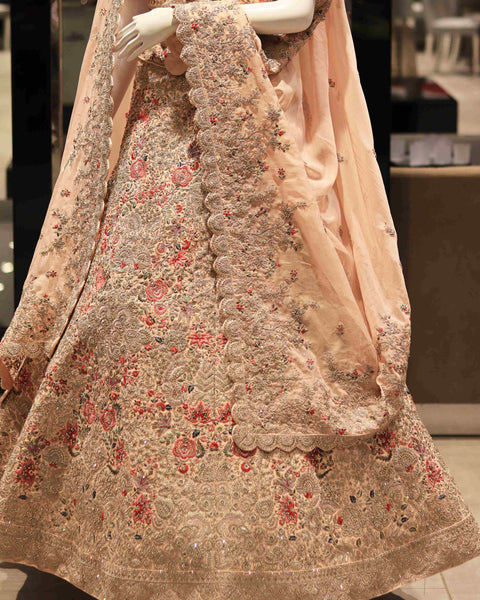 Blush Pink Embroidered Bridal Lehenga