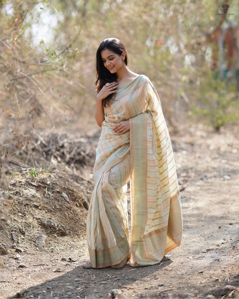 Sea Foam Green Kosa Silk Sarees