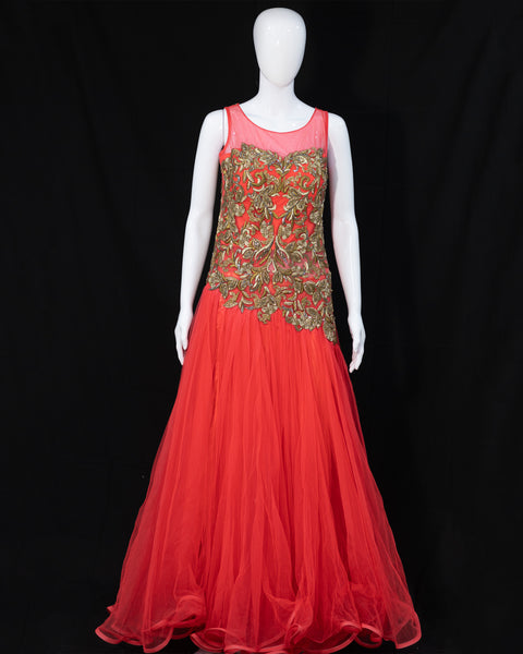 Bright Red bridal gown