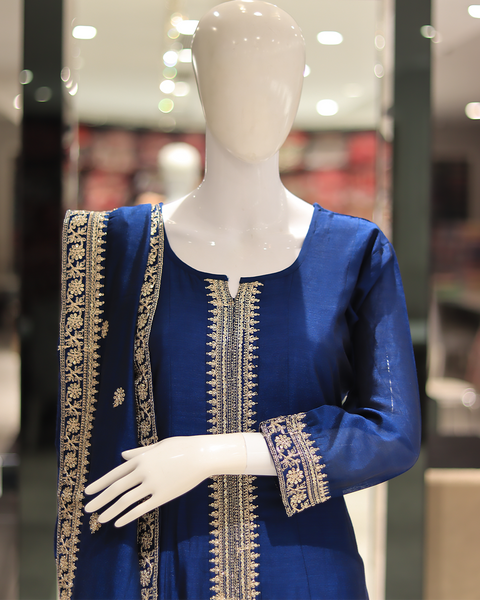 Royal Blue Anarkali Suit by House of Hind