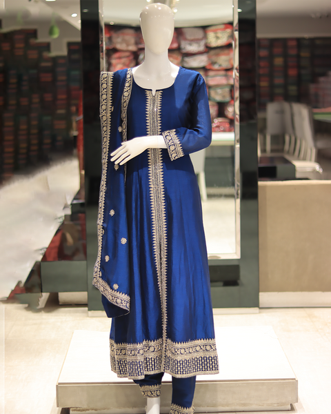 Royal Blue Anarkali Suit by House of Hind
