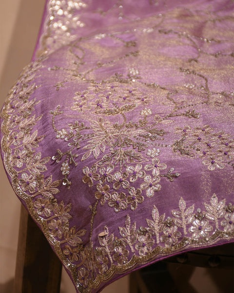 Purple Moti Dola Pure Silk Saree