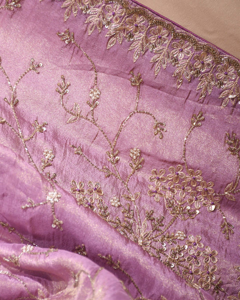 Purple Moti Dola Pure Silk Saree