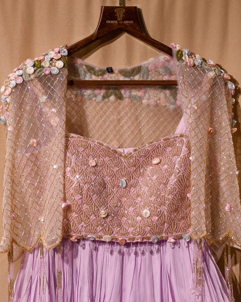 Baby Pink Light Lehenga with Heavy Handwork Blouse and Designer Jacket