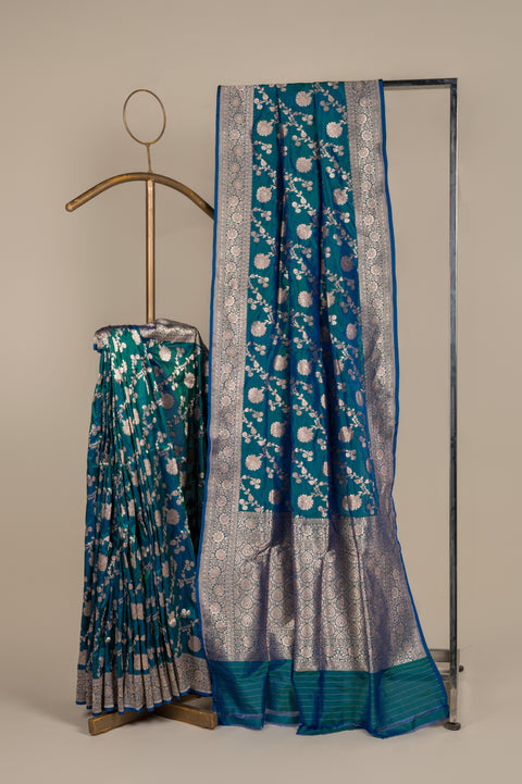 Kathan Banarasi Nauvari 9 Yard Pure Silk Saree with Zari Work