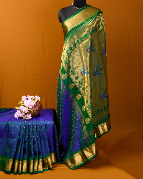 Royal Blue Paithani Silk Saree