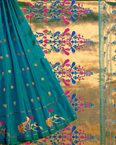Morpankhi Semi Silk Paithani Saree with Designer Border