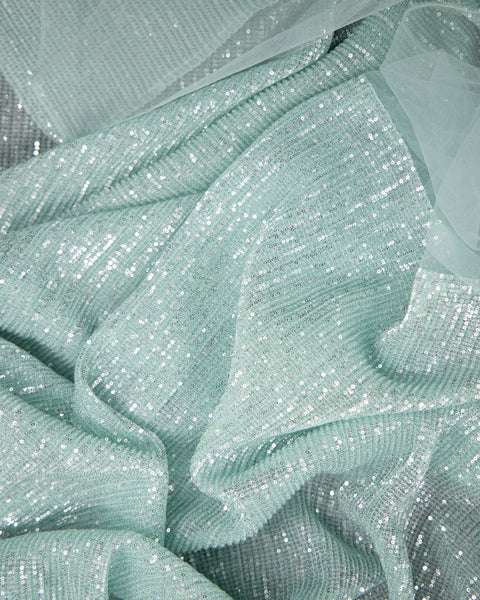 Sky Blue Designer Sequin Saree