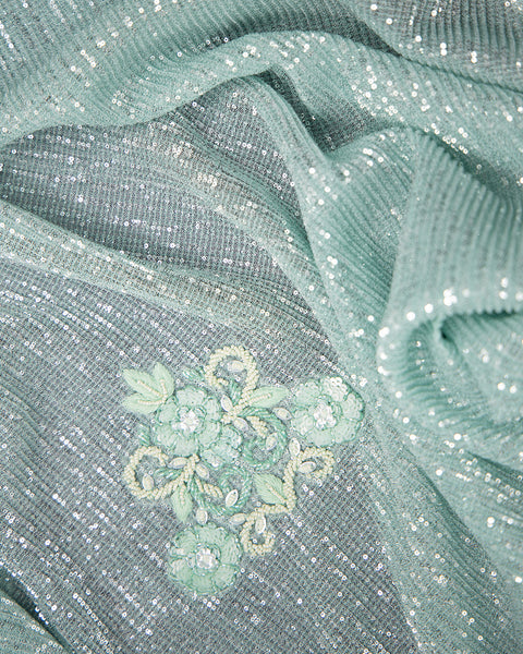 Sky Blue Designer Sequin Saree