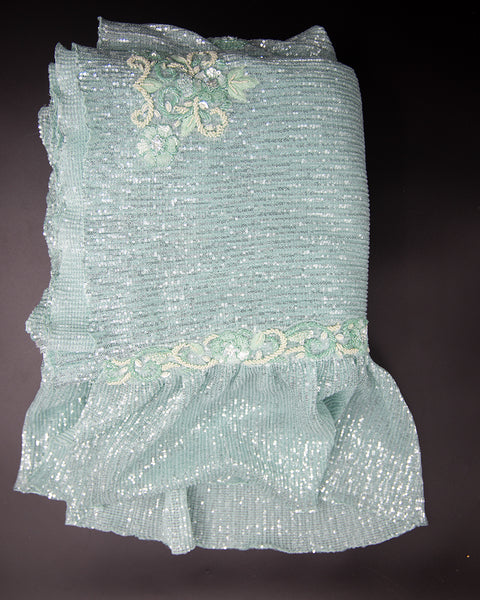 Sky Blue Designer Sequin Saree
