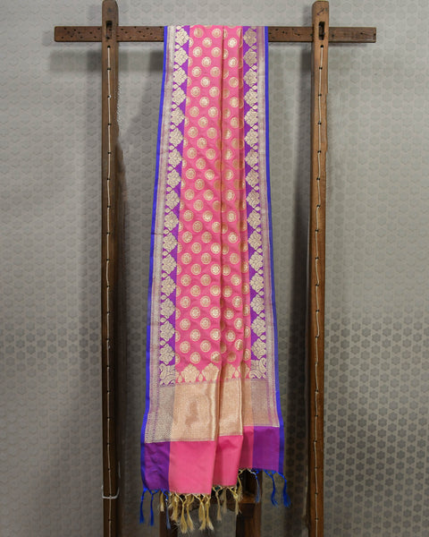 Purple and Pink Butti Shela with Flowers