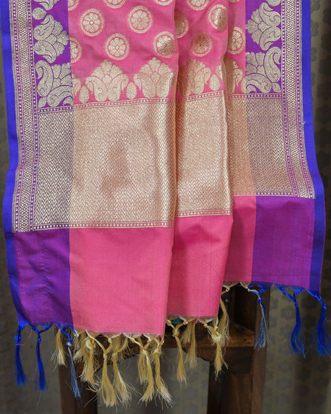 Purple and Pink Butti Shela with Flowers