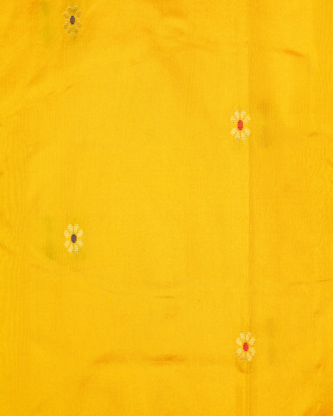 Yellow Semi Silk Paithani Saree with Contrast Pink Zari Border and Pallu