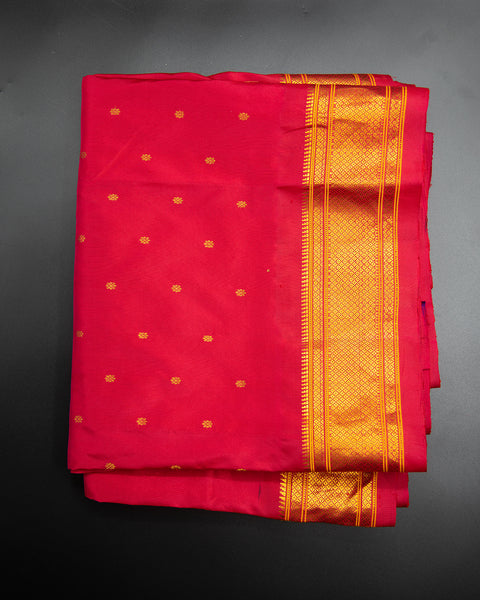 Red Pure Silk Paithani Saree with Chataie Border