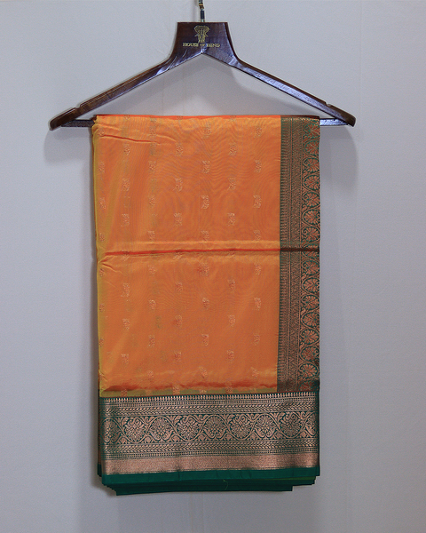 Radiant Orange & Green 9-Yard Paithani Saree