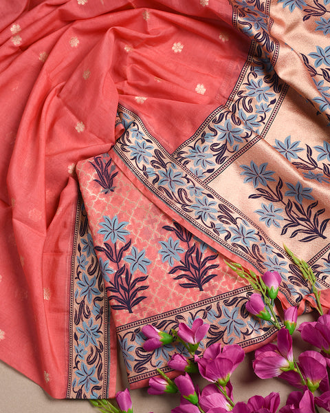 Vermilion Semi Stitched Suit