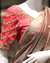 Dark Onion Pink Embroidered Organza Saree