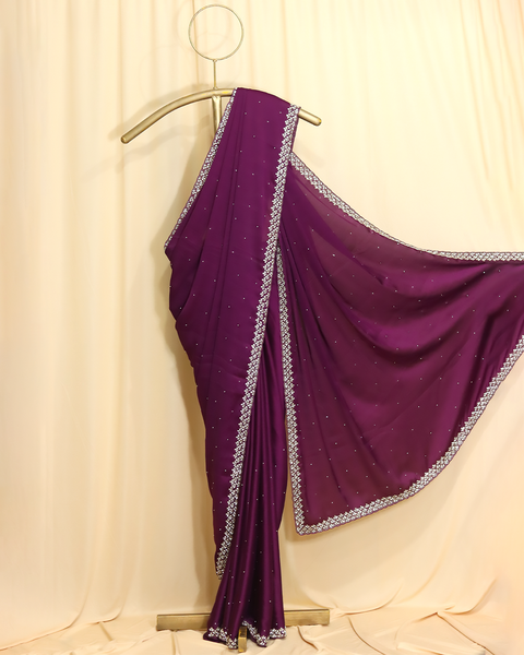 Royal Purple Designer Saree – A Statement of Elegance