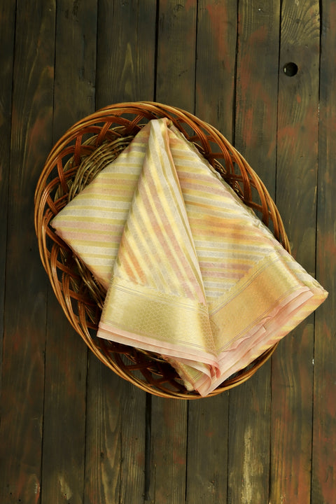 Vibrant Pink and Gold Kosa Silk Saree