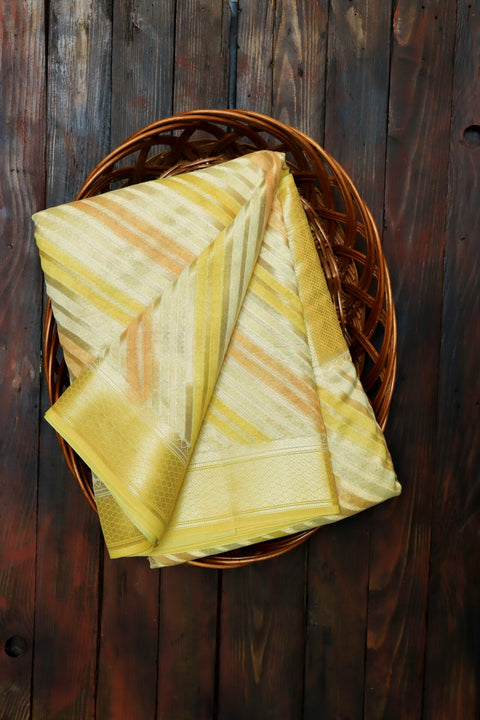 Vibrant Yellow Hue Kosa Silk Saree