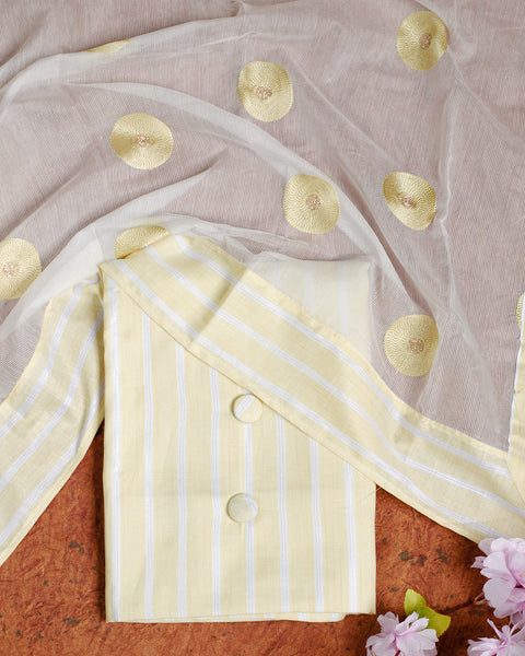 Yellow Semi Stitched Suit