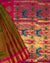 Olive Dual Shade Paithani Saree with Traditional Contrast Pink Border and Pallu