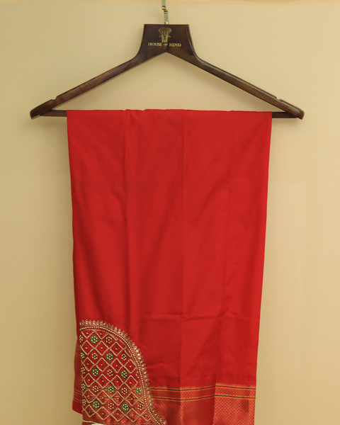 Black Paithani Saree With Red Border and Peacock Motifs