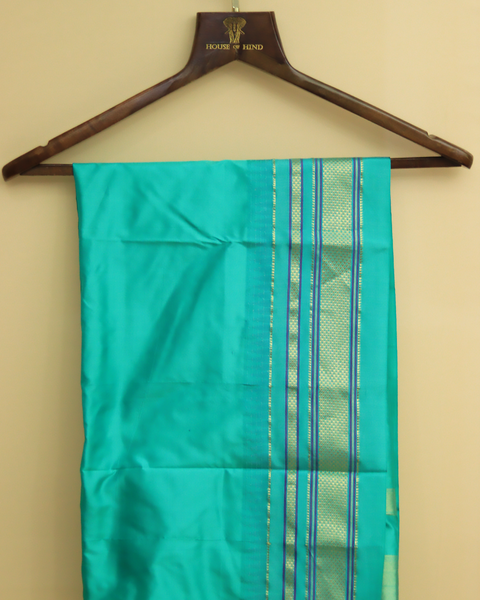 Black Paithani Saree with Sea Green Border and Blouse