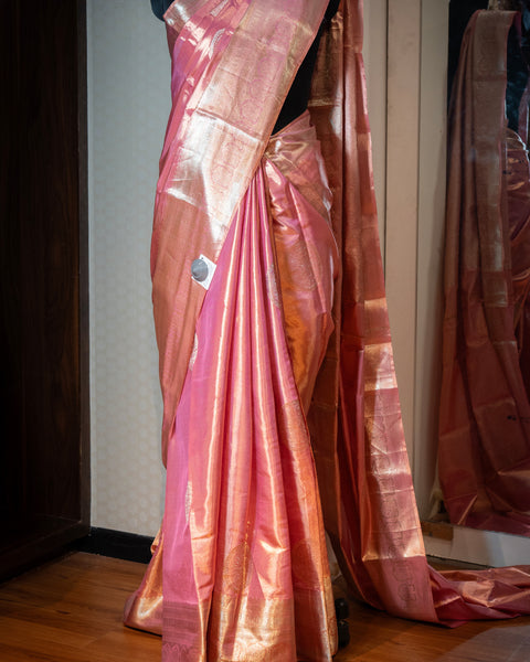 Peach Kanchipuram Silk Saree