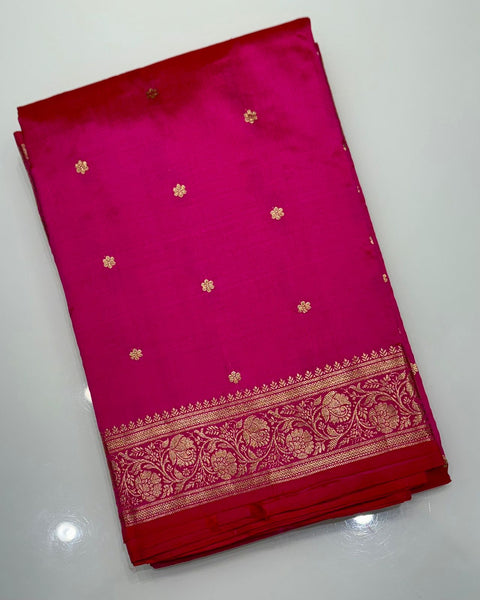 Pink Banarasi Silk Saree