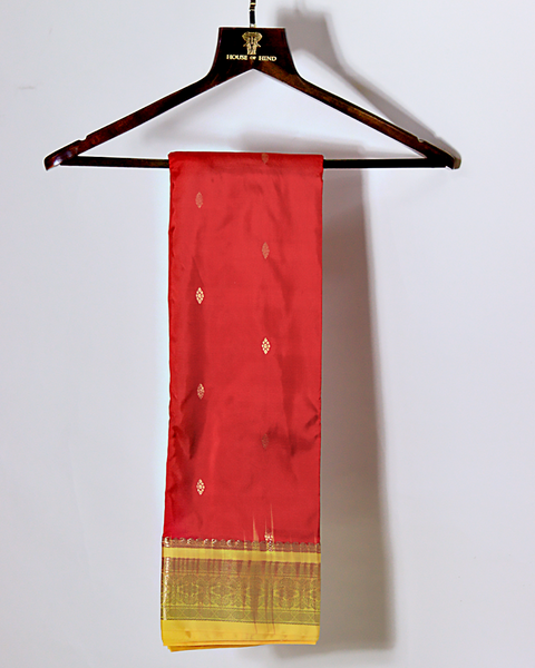 Red and Yellow Pure Silk Kanjivaram Saree