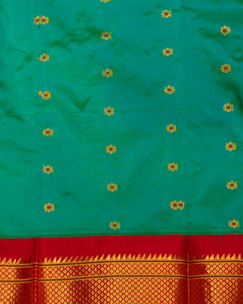 Turquoise Blue 9 yards Silk Saree: A Symphony of Tradition and Elegance