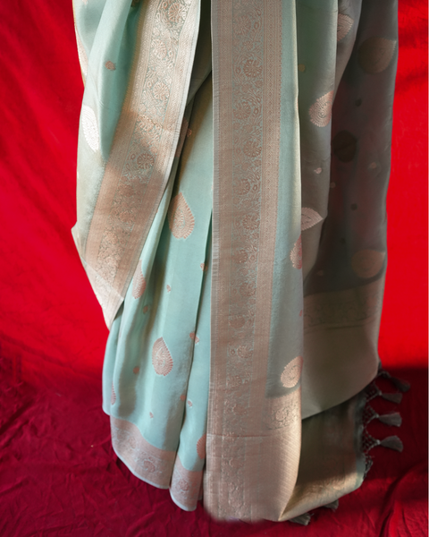 Green Tissue Banarasi Designer Saree – A Timeless Elegance