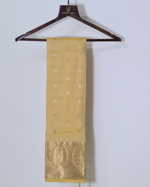 Cream Colour Semi-Silk Kanjivaram Saree for Weddings