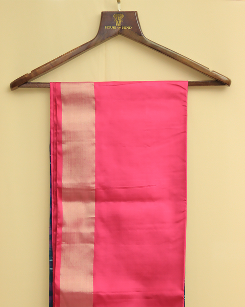 Radiant Fusions Pink Patola Saree with Blue Pallu