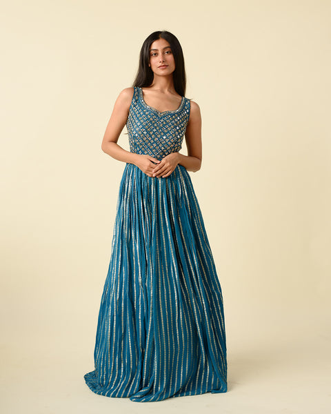 Peacock Blue Gown